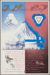 Print with a drawing of a cross-section of a mountain-like structure with two small, overhead views above and handwritten text below