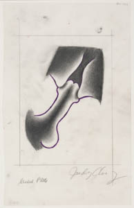 Black, white, and purple drawing of a vagina clasping a penis